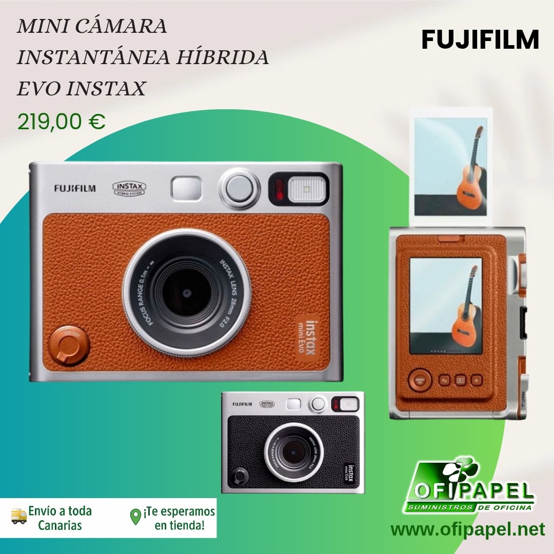 𝐌𝐈𝐍𝐈 𝐂Á𝐌𝐀𝐑𝐀 𝐈𝐍𝐒𝐓𝐀𝐍𝐓Á𝐍𝐄𝐀 𝐇Í𝐁𝐑𝐈𝐃𝐀 𝐈𝐍𝐒𝐓𝐀𝐗 𝐄𝐕𝐎 – Fujifilm⁣
⁣
📸 Con su diseño retro y tecnología moderna, ¡podrás imprimir tus fotos al momento y guardar recuerdos únicos!⁣
⁣
🛒 Ofipapel.net⁣
🚚 Entrega rápida en toda Canarias⁣
⁣
