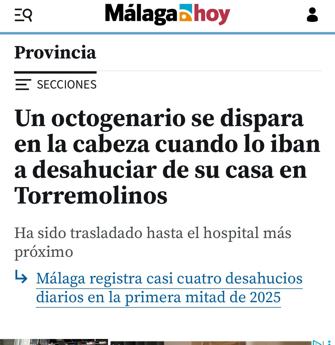 meteourologo's tweet image. Un octogenario se pega un tiro en la cabeza cuando iba a ser desalojado por no poder hacer frente a la hipoteca.