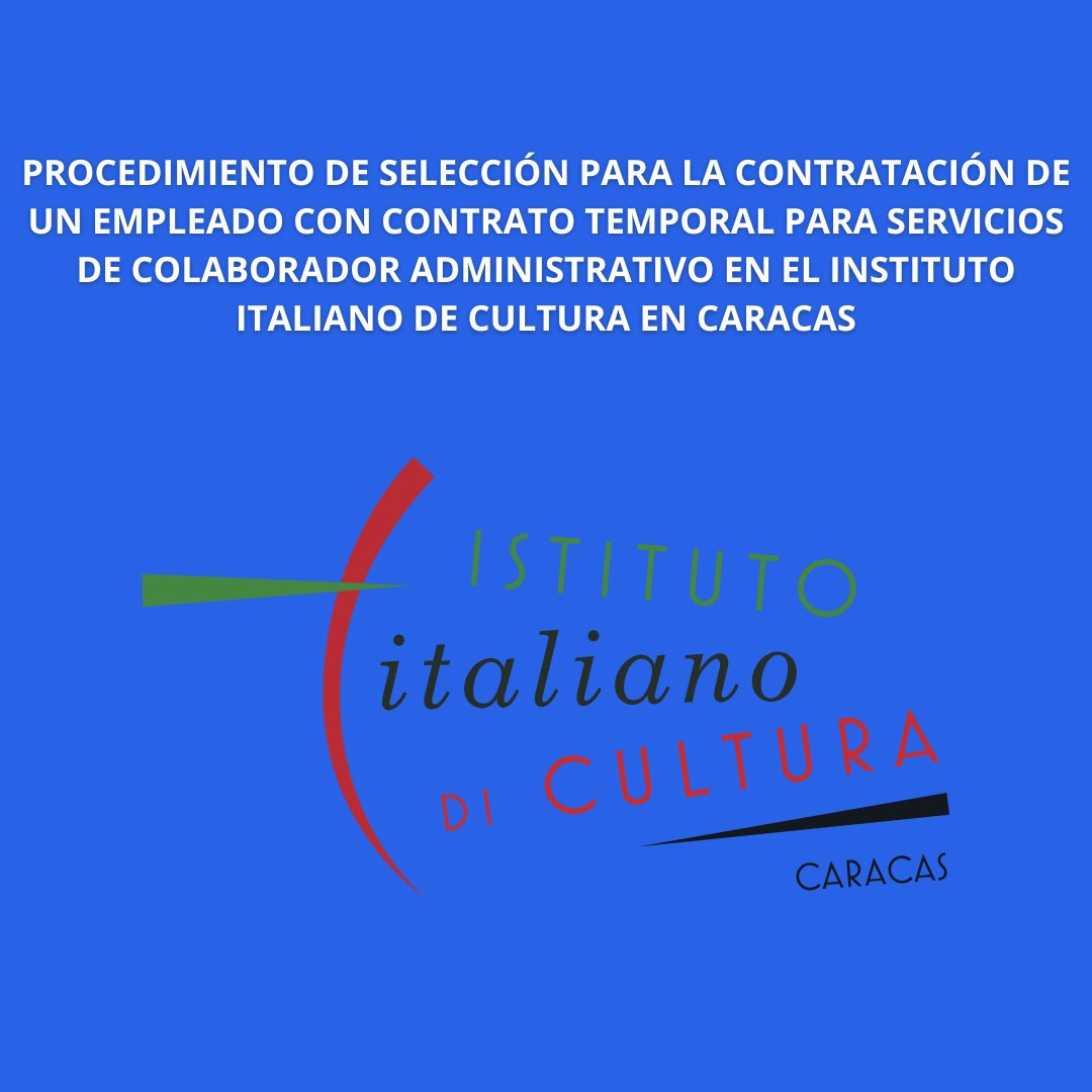 En el siguiente enlace encontrará el formulario de selección para optar a un puesto como asistente administrativo en el Instituto Italiano de Cultura de Caracas: n9.cl/3tczz