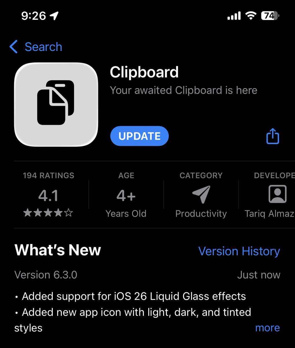 تحديث 6.3.0 : 
- دعم نظام iOS 26 
- اضافة ايقونات جديدة. 
تم رفع سعر الاشتراك على احد المتاجر من ريالين الى 4999 ريال .
