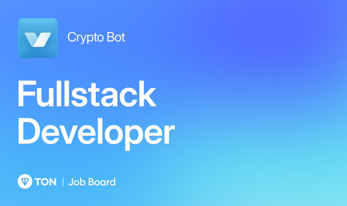 Dev_Mustee's tweet image. Crypto Bot is hiring!
Crypto Bot team seeking for Fullstack Developer.
You will develop full-stack solutions from data pipelines to React dashboards while tackling complex challenges at the intersection of Web2 infrastructure and blockchain technology.
You can find more…