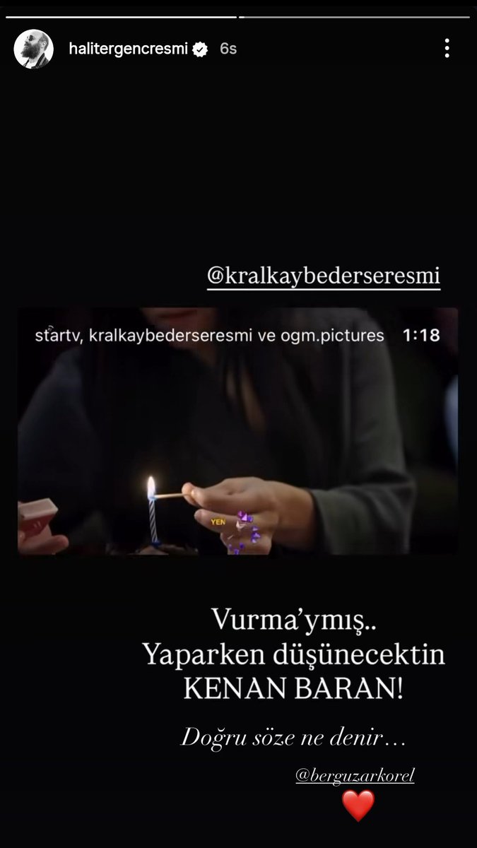 Halit'in bu zamana kadar ki en romantik storysi olabilir 😂😍 
#BergüzarKorel #HalitErgenç #KralKaybederse