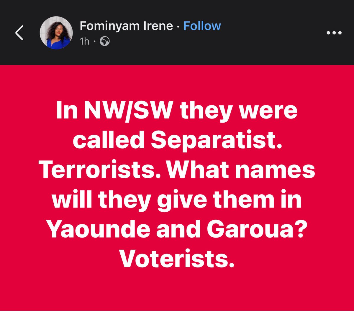 Very interesting question from
A worried Cameroonian. 

#cameroondecides  #PresidentialElections