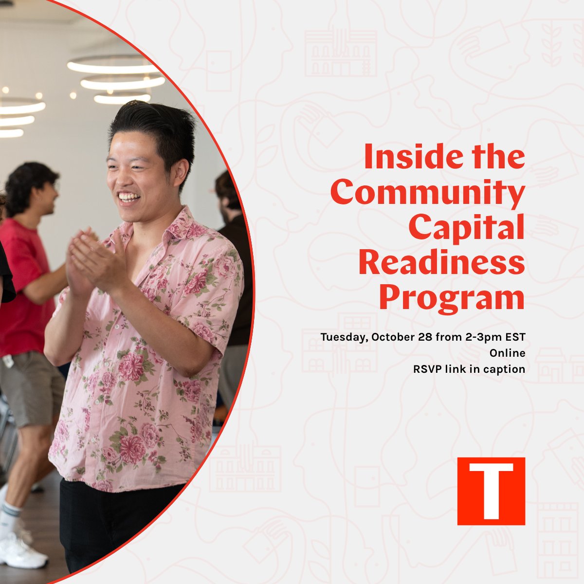 TapestryCapital's tweet photo. It's your lucky day... 🍀

We've rescheduled our "Inside the Community Capital Readiness Program" event to next Tuesday, October 28 from 2-3pm EST. 

Save your spot: https://t.co/ec7lh6rlsd

#CommunityBonds #CommunityFinance #SocialFinance #ImpactInvesting #Events https://t.co/MaeXRmUYL0