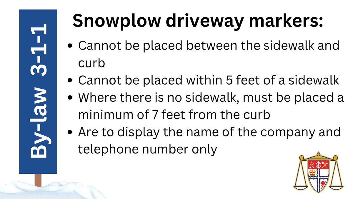 Did you know?

Snowplow driveway markers may be installed between October 20 (yesterday) and April 30th of each year.

More info: ottawa.ca/en/living-otta…
#OttCity