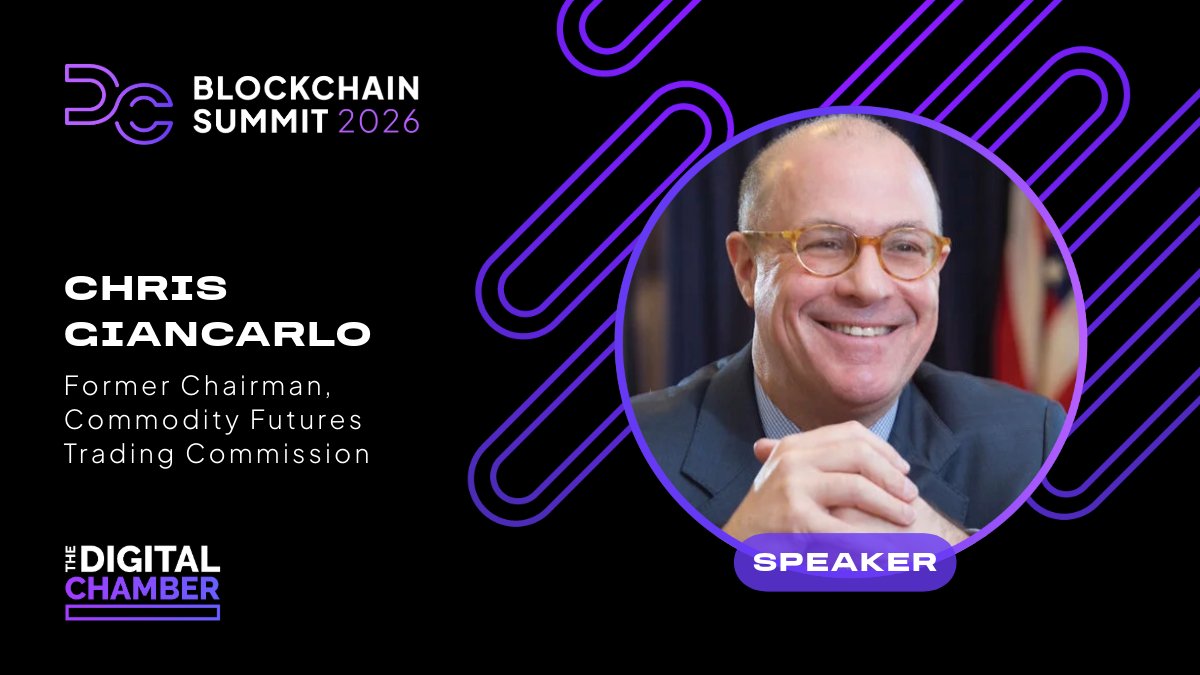 DigitalChamber's tweet image. We&apos;re excited to announce @giancarloMKTS as a #DCBlockchain Summit 2026 featured speaker! Dubbed &quot;CryptoDad,&quot; he is Senior Counsel at Willkie Farr &amp;amp; Gallagher LLP, Executive Chairman of the Digital Dollar Project, and former 13th Chairman of the @cftc. Join us on 3/17-3/18 in DC:…