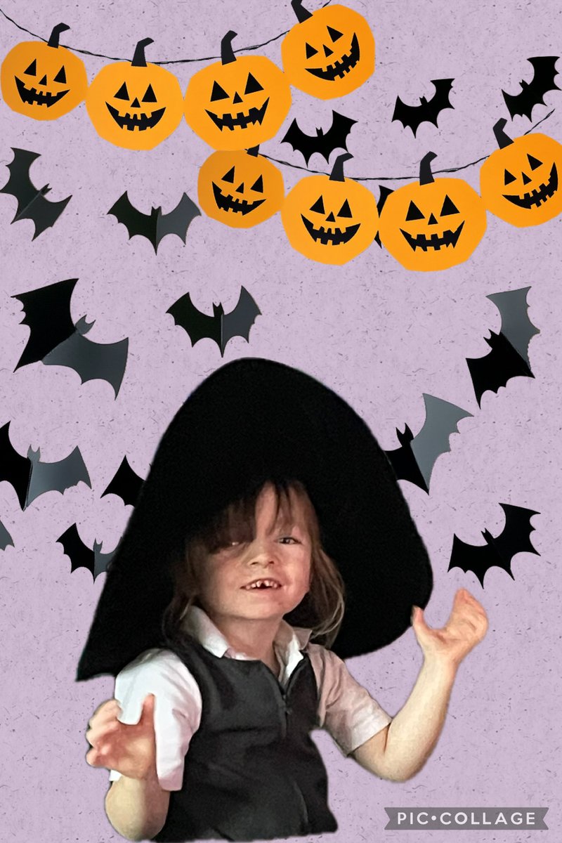 P1_2aSMOS's tweet photo. This week we are learning all about Halloween through the story ‘Room on the Broom’ 
We tried on the witch’s hat, made pumpkins and moons with playdough, and practised writing some of the animals from the story! 
Well done everyone! ✨🎃👻@SMOSPrimary https://t.co/Vayp8nrQop