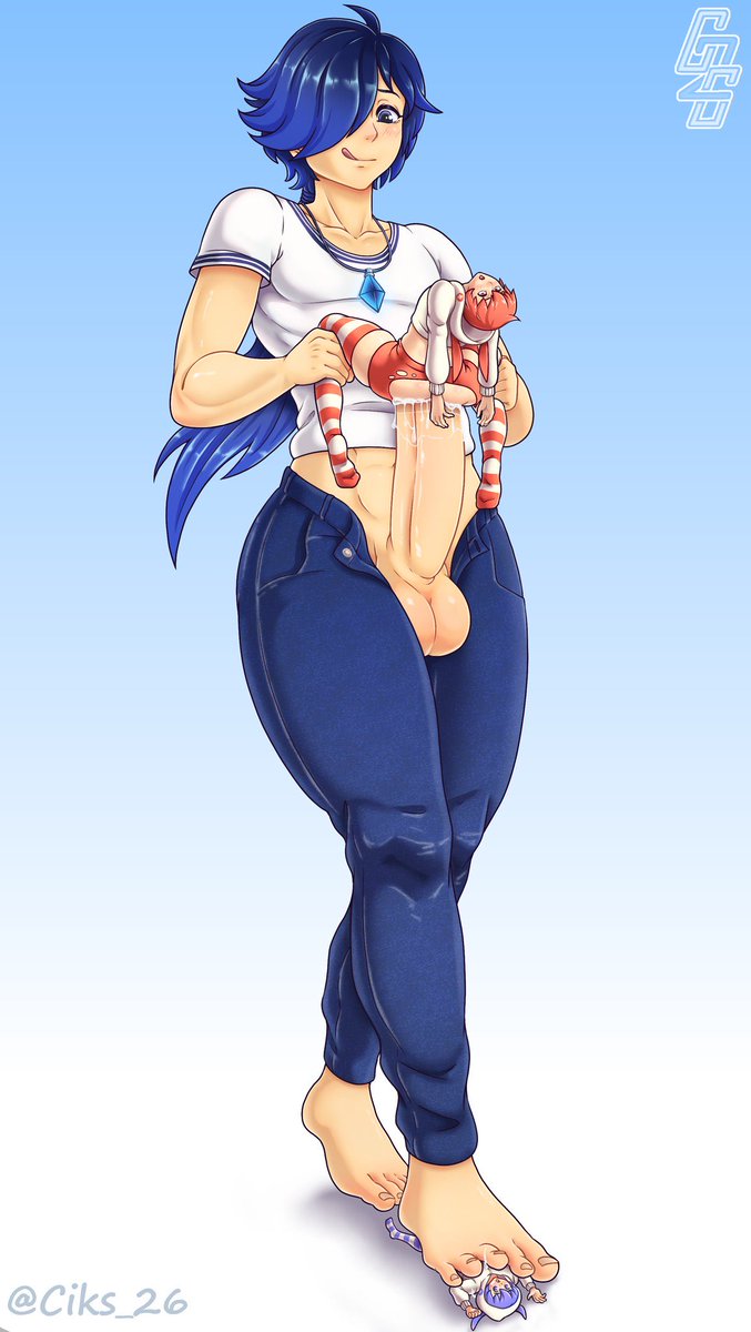 Comm’d art from <a href="/Ciks_26/">Ciks26🔞NSFW (3/5)</a> 

Mariko was horny and needed to bust a huge load, but he didn’t want to make a mess so he used <a href="/T0guri/">CFO of Boifoe Incriminated</a> ‘s shrunken down twin boys. One just to fill up with his seed, the other just for stepping on~