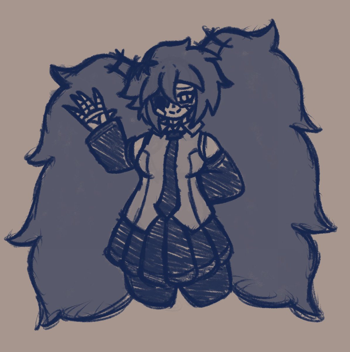 Diva doodle cause I was told to. Think I'm going to keep messy hair Diva around, I like drawing her like this :&gt;
#YCCM3 #pddb