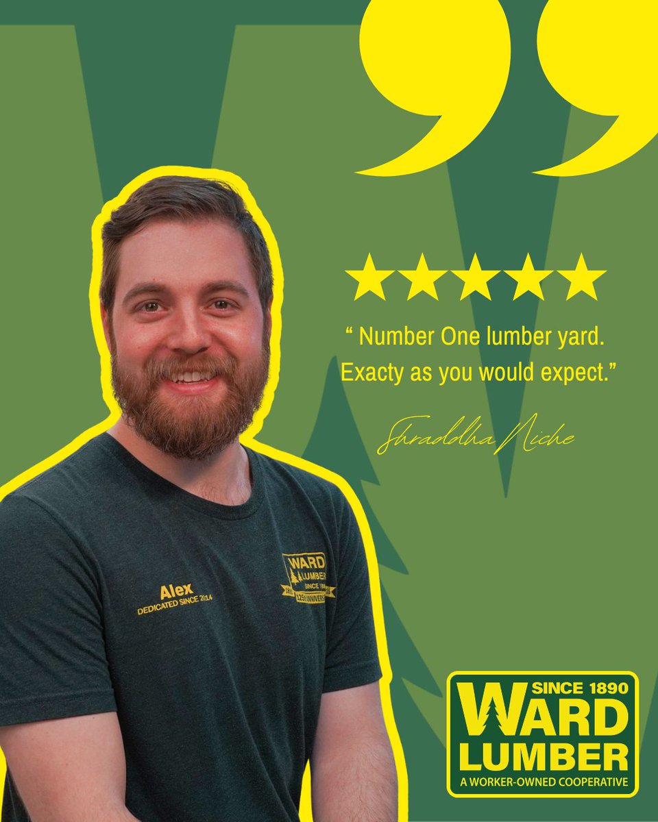 wardlumber's tweet image. “Number One lumber yard.” That’s the kind of reputation we work hard for every day. From knowledgeable staff to dependable products, we&apos;re here to meet your building needs with excellence and care. 🛠️

#WardLumberStrong #WorkerOwned #Coop #ShopLocal #ADK #NorthCountry