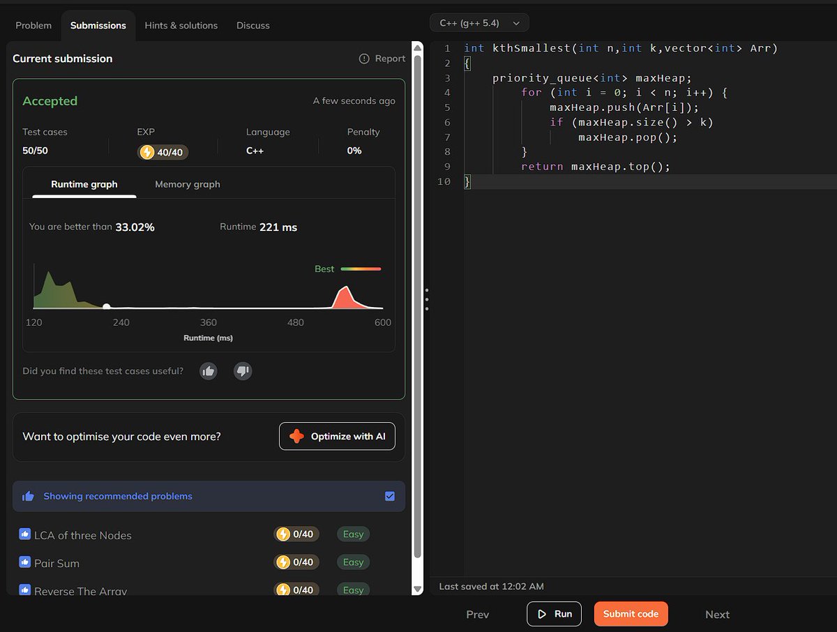 Wannabe_01_'s tweet image. #Day105 of grinding until I land a job! 🚀
- Solved these questions today:
&gt; Kth Largest Element in an Array
&gt; Kth Smallest Element in an Array
#DSA #LeetCode #100DaysOfCode #striversheet