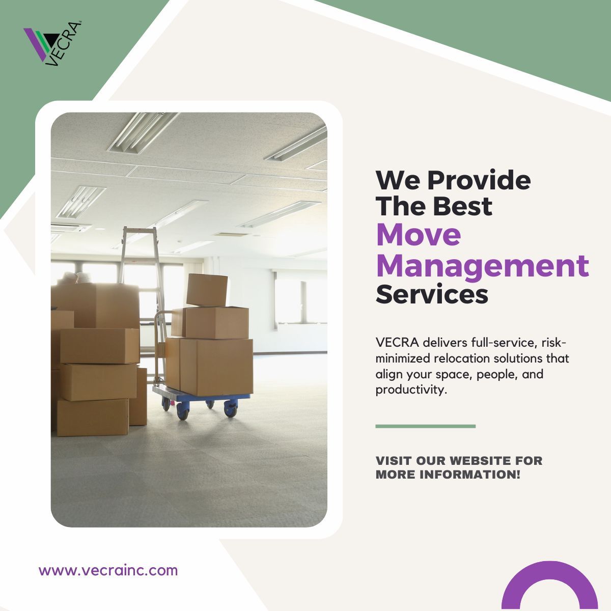 vecrainc's tweet image. Transitions don’t have to be stressful. VECRA’s move management services handle the details so your people and operations can keep moving forward smoothly.

📞 Reach out today and let us make your next move seamless.

#MoveManagement #BusinessSolutions #Efficiency