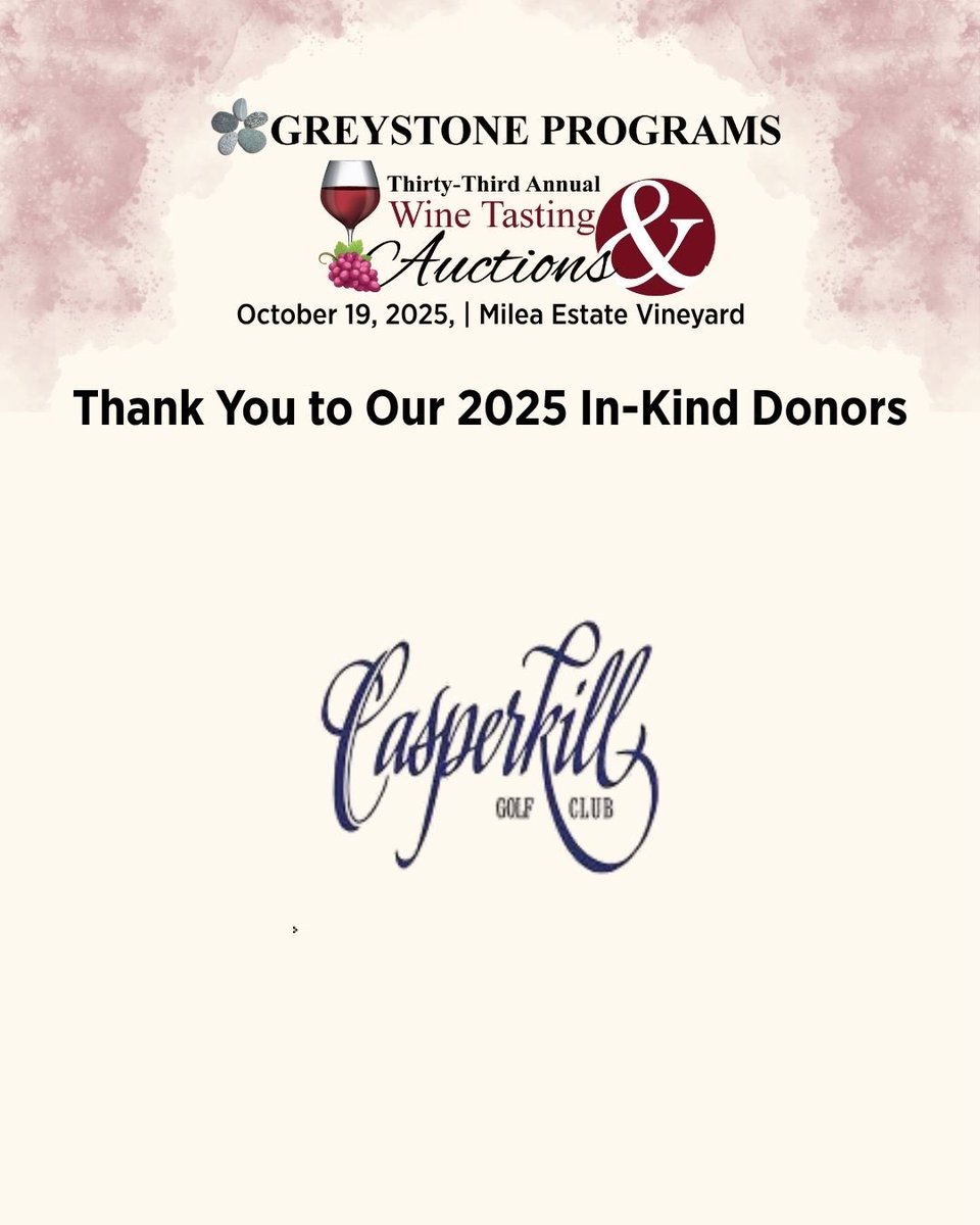 GreystonePrgrms's tweet image. Thank you to our generous in-kind donors whose contributions helped make the 33rd Annual Wine Tasting and Auctions an extraordinary day.

#GreystonePrograms