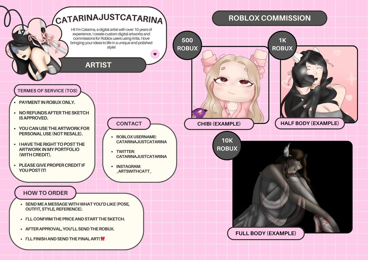 MMisscatt's tweet image. ✨ Roblox commissions OPEN ✨
#Roblox #RobloxCommissions #commissionsroblox #robloxart #ArtCommission #Art