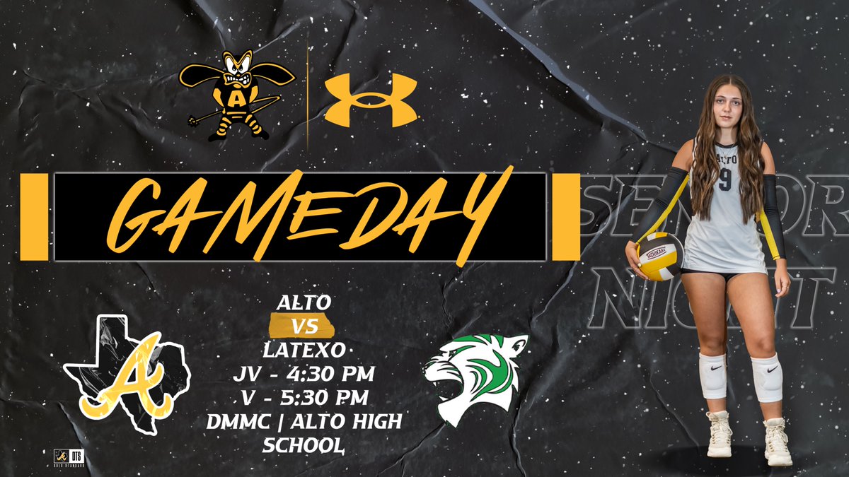 🏐GAMEDAY🏐
SENIOR NIGHT
🆚Latexo
📍Devonte Mumphrey Memorial Court | Alto, TX
⌚️JV - 4:30 pm | V - 5:30 pm

#DTS