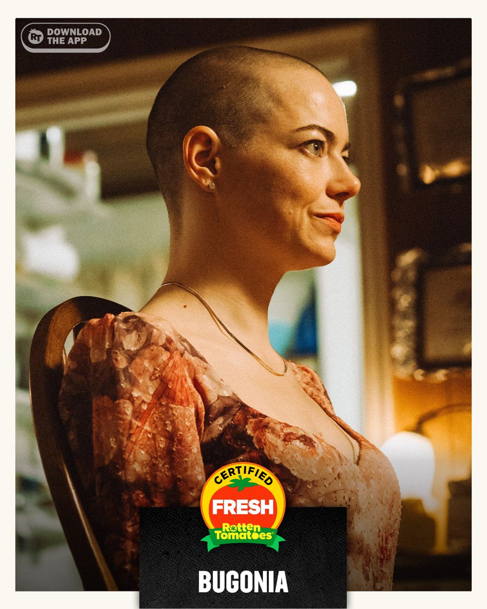 RottenTomatoes's tweet image. #Bugonia is Certified Fresh at 91% on the Tomatometer, with 85 reviews:
rottentomatoes.com/m/bugonia?cmp=…