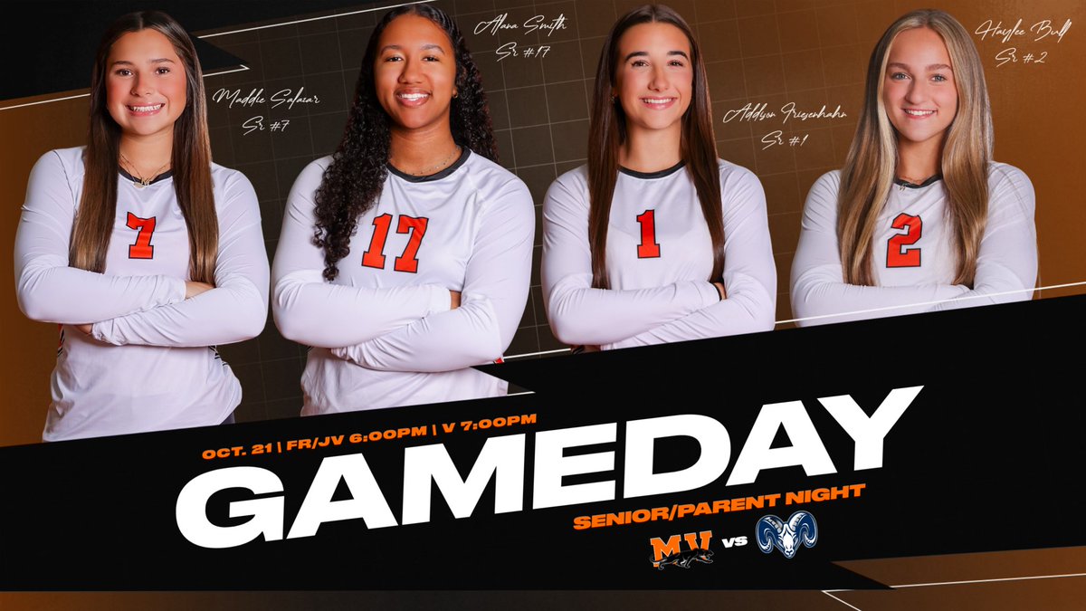 GAME DAY!!🏐‼️
•Senior/Parent Night•

🗓️October 21st
⏰9th/JV 6:00PM • V 7:00PM
🆚 Del Rio 
🏠Home
🧢🦇Rhyme without Reason Theme