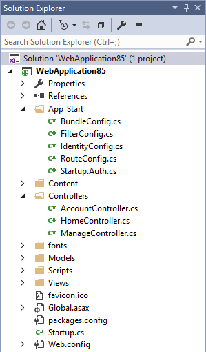 mkristensen's tweet image. Do you ever expand .cs file nodes in Solution Explorer to peek at the types and members inside? 

The second picture shows the same solution but without the expanders visible for comparison. Which do you prefer?