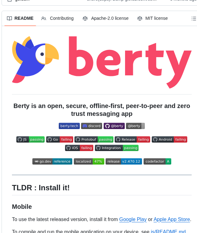 Open, secure, offline-first, peer-to-peer messaging app