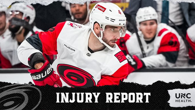 Graphic promoting an injury report article featuring a photo of Shayne Gostisbehere.