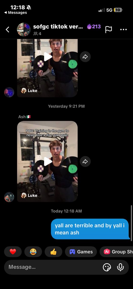 sofgcburner's tweet image. special tiktok appearance of ash not reading gc