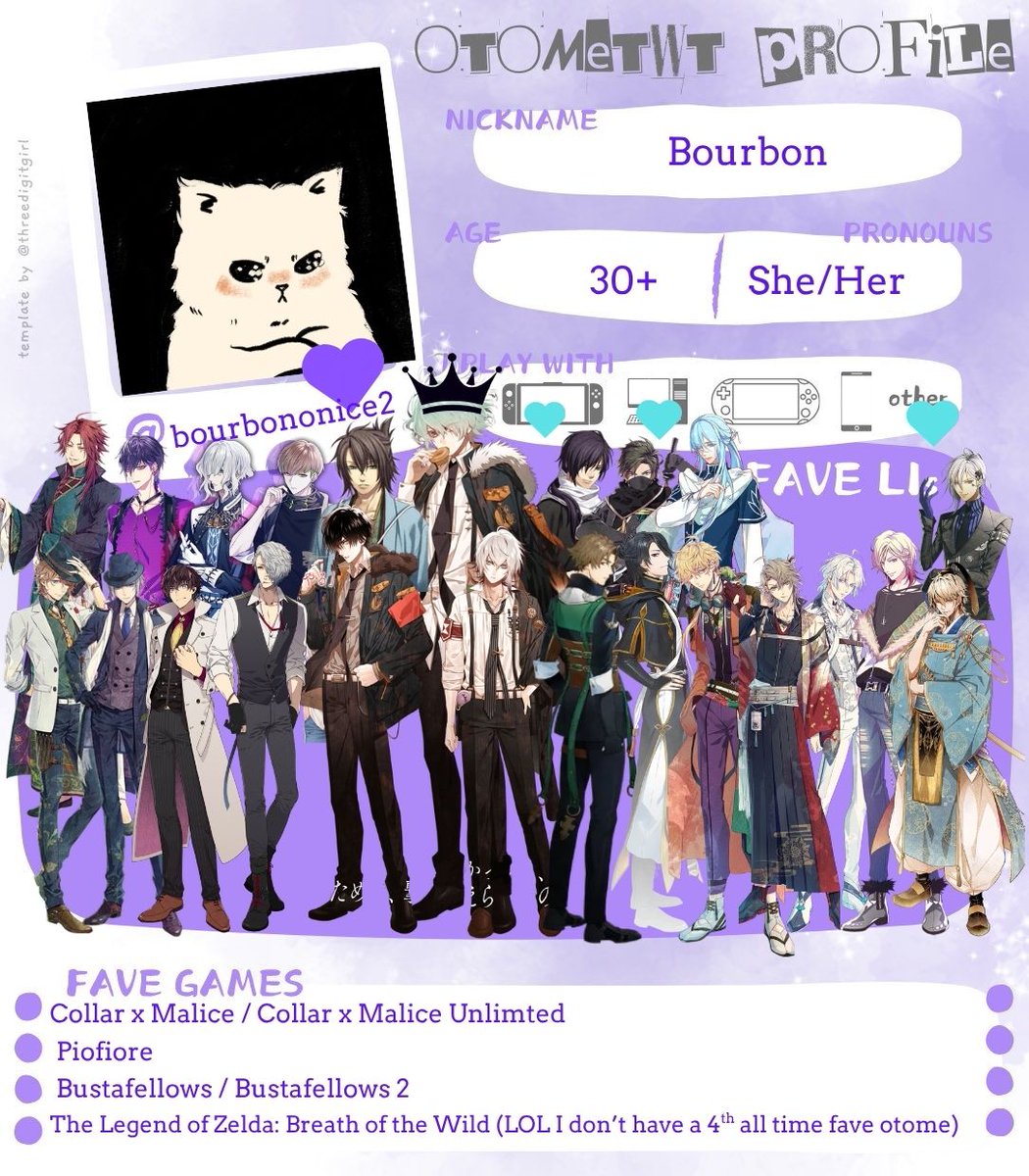 bourbononice2's tweet image. Finally got around to making my otome twitter intro 😅 #otometwtintro