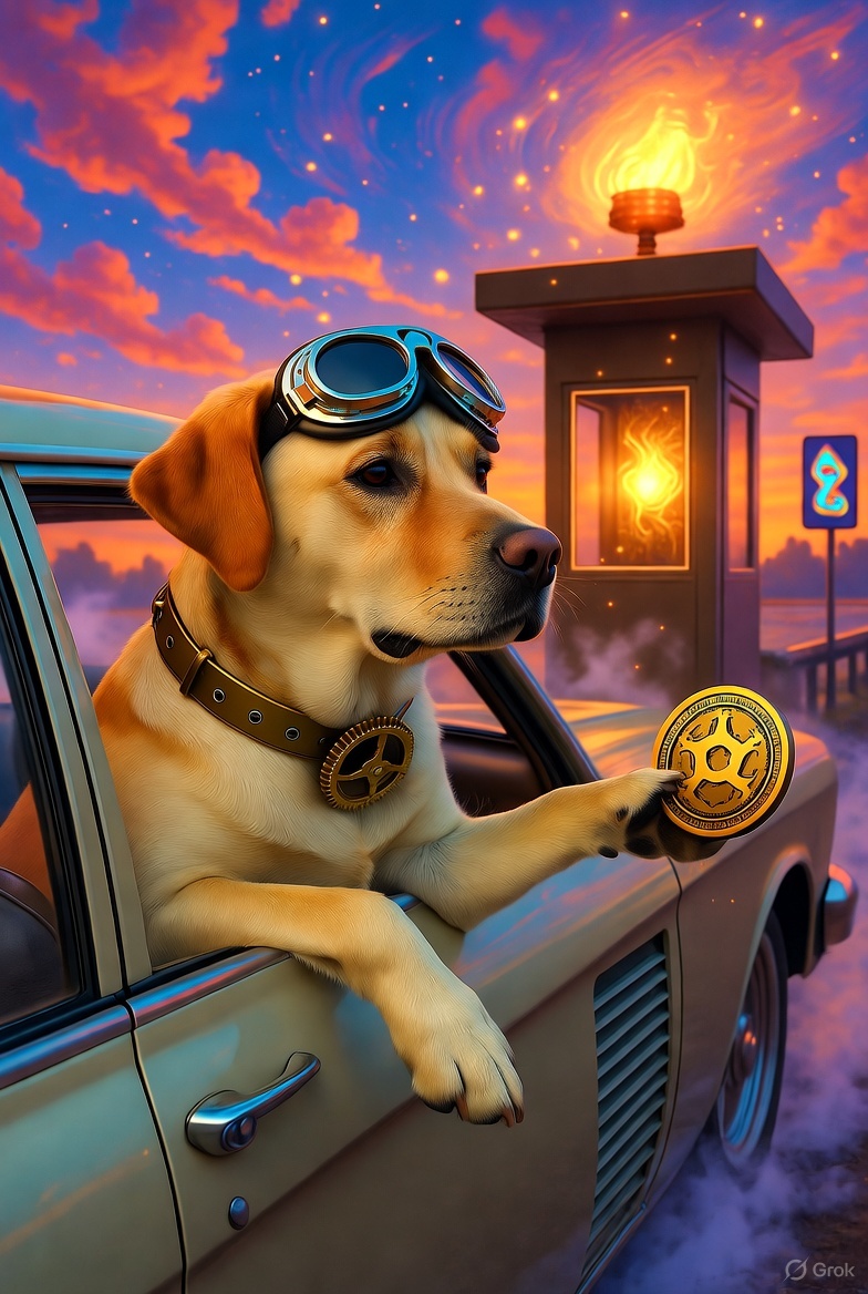 What_If_Dog's tweet image. Still wondering what went through their mind…
Rolling up to the toll booth, ready to pay—
Only to be waved through, courtesy ofLuna Moon in the passenger seat ahead, who Paid it Forward. 🐾🚗✨
#PayItForward