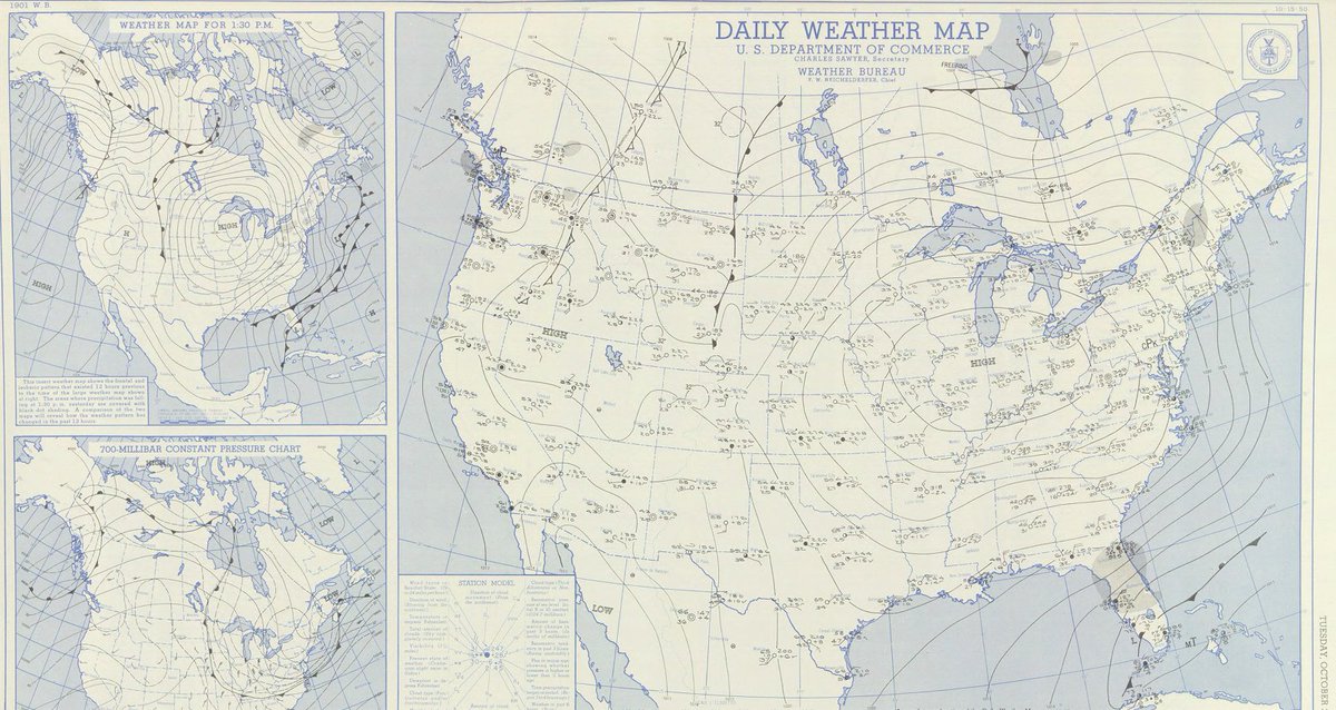 73 years ago today, the lowest temperature ever recorded during the month of October in Pennsylvania (7°F) occurred in Coudersport.  A strong anticyclone to the west of PA behind a strong arctic cold front brought northwesterly flow and colder air to the region. #PAwx