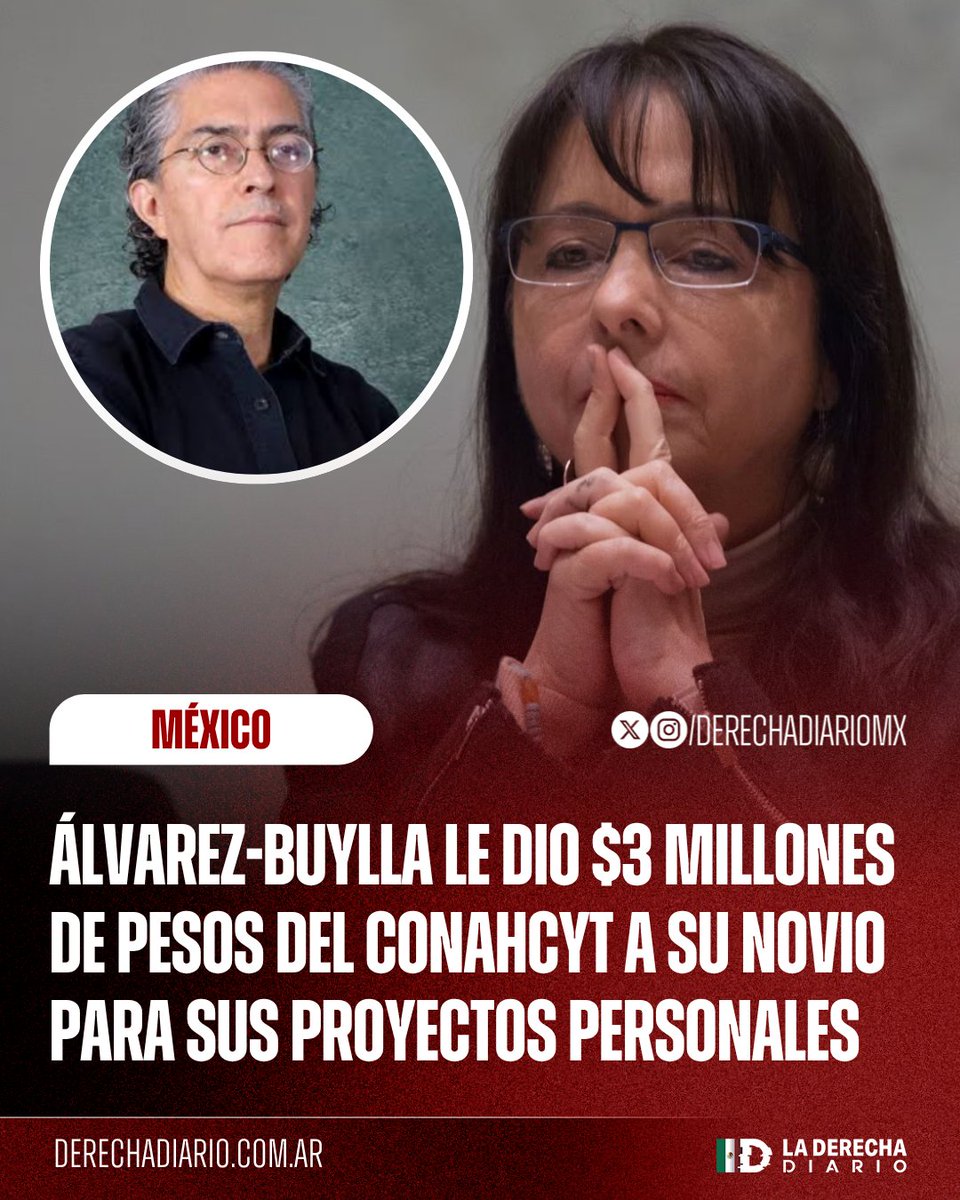 🇲🇽 | LE PAGÓ HASTA AL NOVIO: La ex titular morenista del Conahcyt, María Elena Álvarez-Buylla, le pagó 3 millones de pesos a su novio para investigaciones de índole personal, según contratos revelados por el periodista Jorge García Orozco.