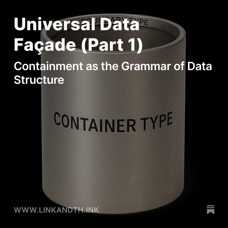 kvistgaard's tweet image. Every data structure is a container that holds one or more containers, which can be optionally ordered and typed. X-Façade proves this is the case and brings an elegant and minimalistic solution for generating a homogeneous view of heterogeneous structures.
(link in a comment)