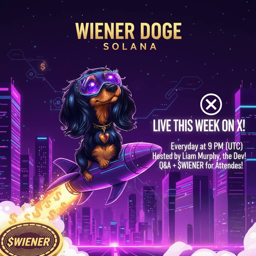 liammurphylaw's tweet image. I will be live on X everyday this week to discuss my multi-million-dollar memecoin, @Wiener_Doge_Sol