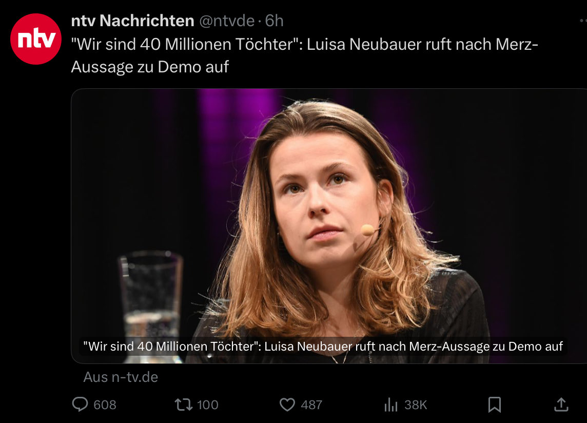 NTV hat “40 Millionärstöchter” falsch geschrieben.