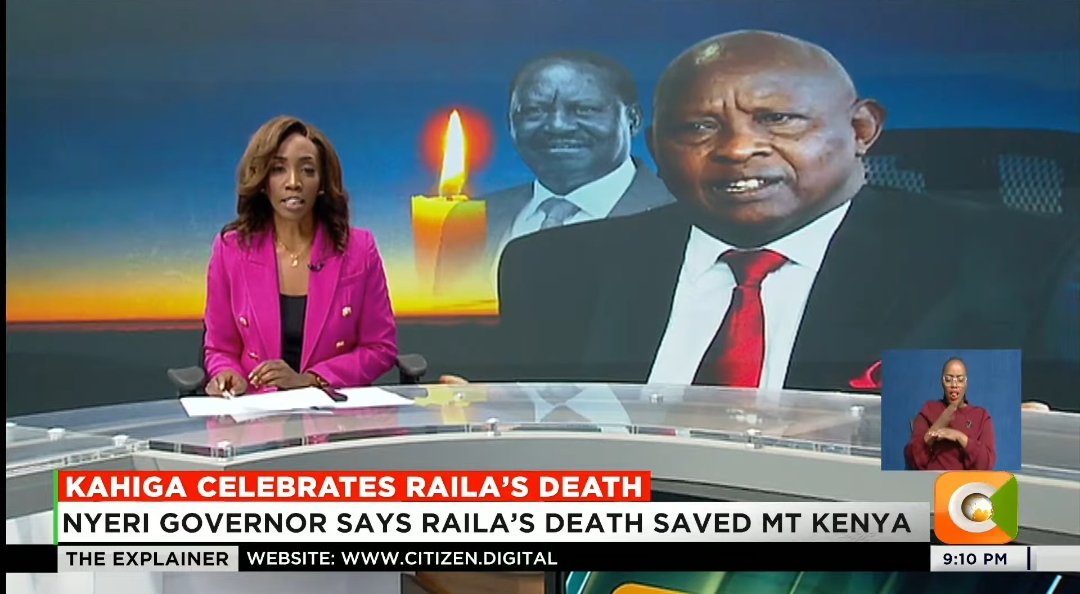 Nyeri Governor Mutahi Kahiga has sparked controversy with his statement claiming that Raila Odinga's death has "saved Mt. Kenya."
