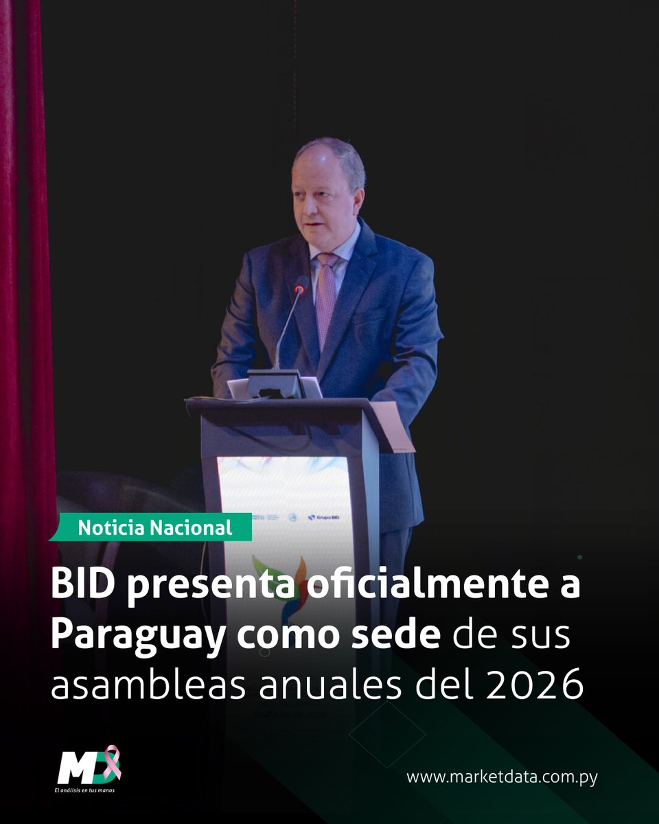 marketdata_py's tweet image. 💬 El Invest Forum Paraguay 2025, organizado por @el_BID, @MEF_Paraguay y @BCP_PY, reunió a autoridades y empresarios para debatir sobre energía, infraestructura y mipymes.
Paraguay fue presentado como sede de las Asambleas Anuales del BID 2026
Leé más n9.cl/b1gcts