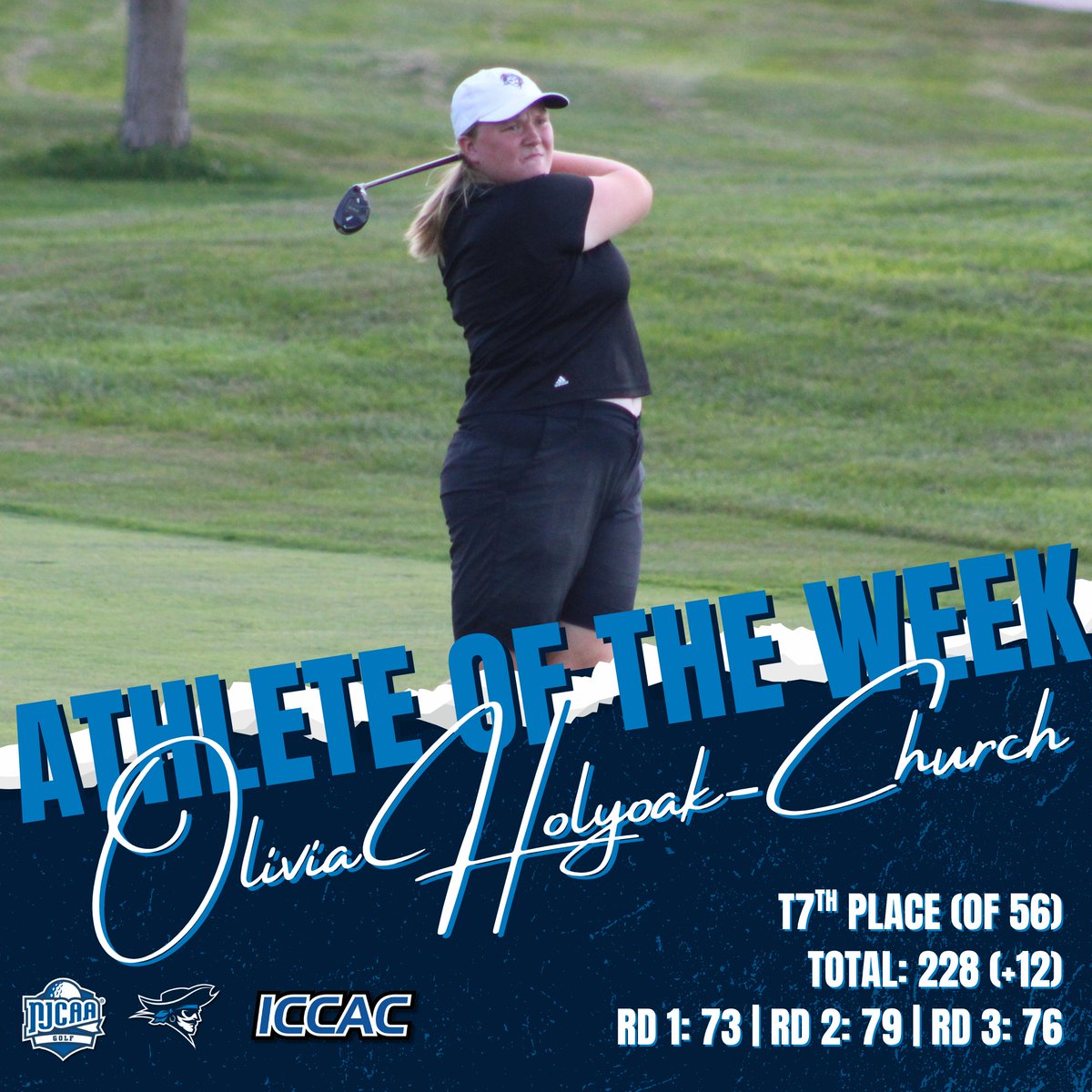 ATHLETE OF THE WEEK
 🗓️OCT. 13-19
GOLF⛳️

Nathan Pouchoulon (<a href="/IHCCgolf/">Indian Hills Golf</a>)
Reid Hall (<a href="/KCC_GOLF/">Kirkwood Golf</a>)
Olivia Holyoak-Church (<a href="/GolfReiver/">Reiver Women's Golf</a>)

🔗iccac.org/awards/players…
#NJCAAGolf⛳️