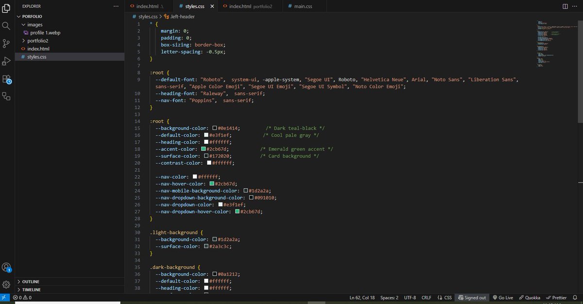 Onyeka103's tweet image. Day58
For today, I started building a portfolio website.
. Wrote the skeleton structure,
. Used CSS to write out my properties before styling
. Yes, the icons are from font.awesome
. Highlights? Searching for materials and inspiration 😂💔
#100DaysOfCode