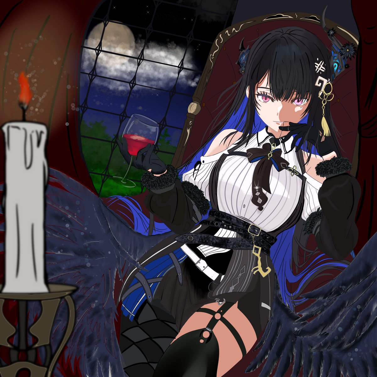 First Nerissa digital piece is done and finish (i hope)... i need a break after that. 
This was really hard (details and horns are nightmares for me to do and also, I never do wings like this ever again).
#RavenCrafts