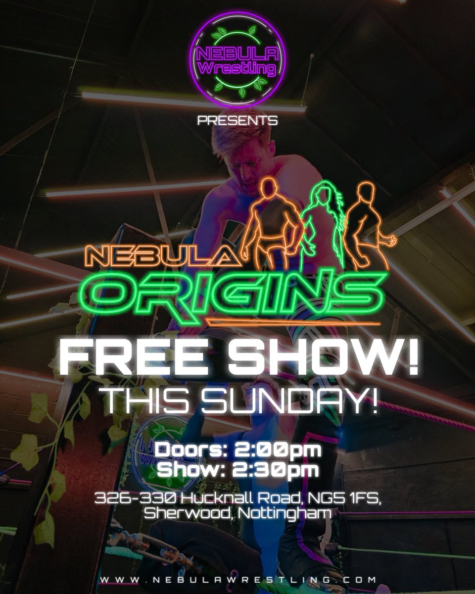 FREE SHOW!⭐️

THIS SUNDAY!⭐️

NOTTINGHAM!⭐️

The time has arrived once again for our NEBULA ORIGINS Season Finale! This show is part of our NEBULA ORIGINS 6-Week Beginners Course!

Doors Open: 2:00pm
Show Starts: 2:30pm

326-330 Hucknall Road, NG5 1FS
Sherwood, Nottingham