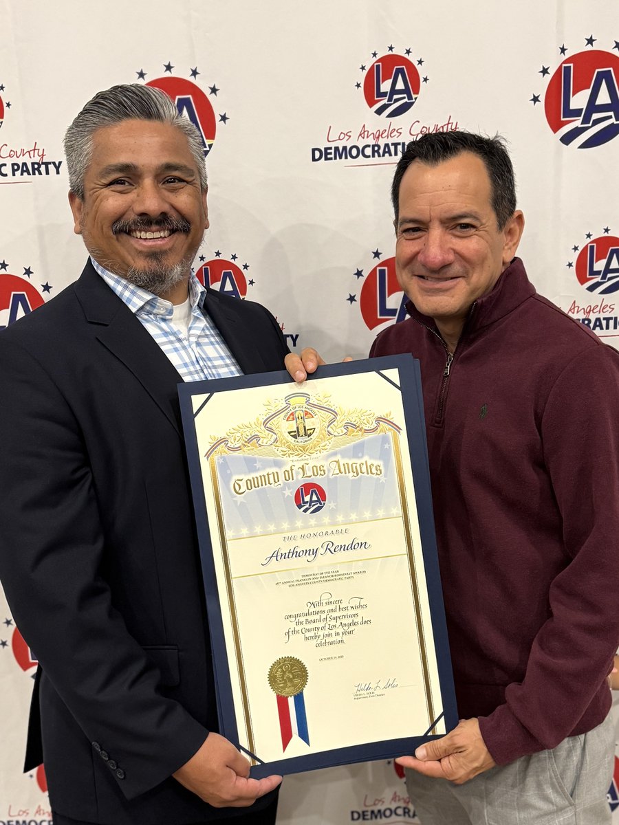 Deeply grateful to the LA County Democratic Party (<a href="/LADemocrats/">Los Angeles Democratic Party</a>) for the recognition as Assembly District 62 Democrat of the Year! 

We have a lot of work ahead to keep delivering a better quality of life for Californians and to defend our democracy from the growing autocratic
