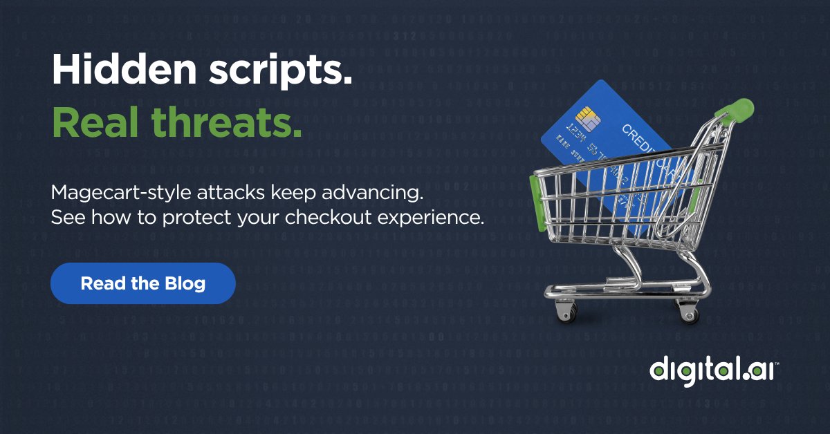 digitaldotai's tweet image. ⚠️ Magecart never left. It just got smarter.
Malicious #JavaScript continues to evolve, hiding inside 3rd party scripts &amp; skimming sensitive customer data at checkout.
Learn how #ThreatActors are adapting, and what you can do to stay one step ahead.
👉 bit.ly/4hlqMPK