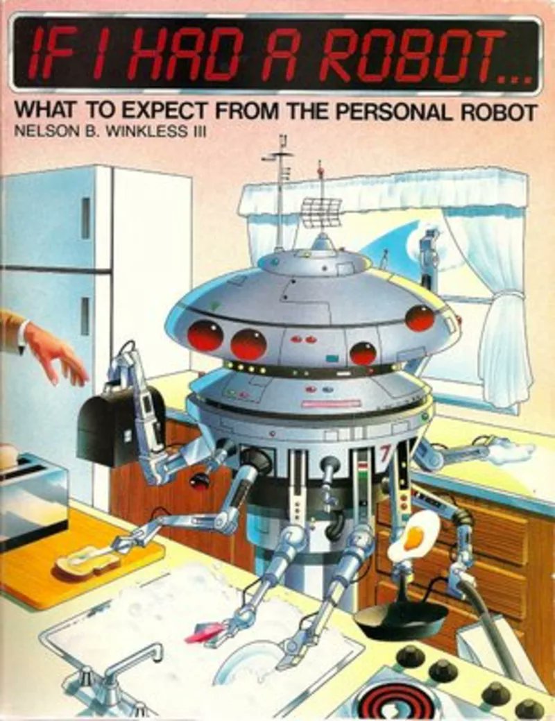 Is that a  Star Wars Imperial Probe Droid doing the washing up? 

If I Had A Robot, by Nelson B. Winkless III (1984)