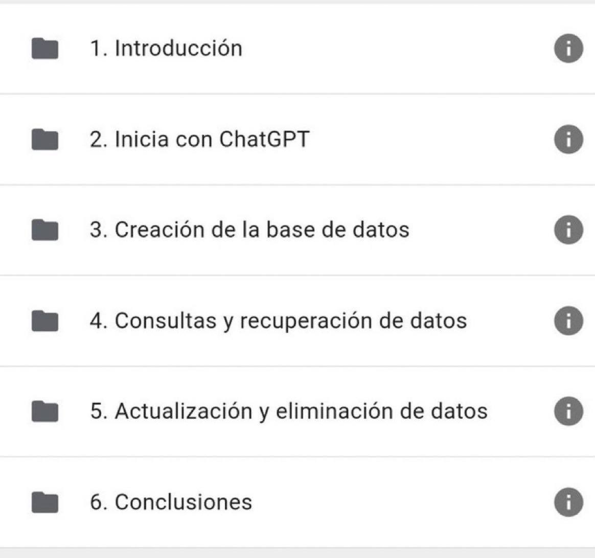 arceyul's tweet image. CURSO DE CREACION Y CONSULTA DE BASE DE DATOS CON CHATGPT Y SQL

drive.google.com/drive/mobile/f…