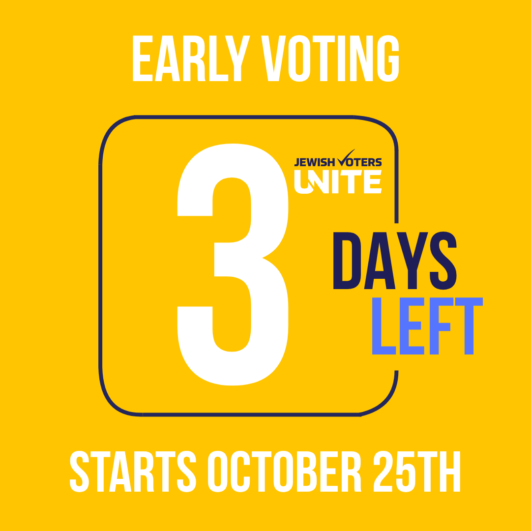 UniteJV's tweet photo. We’re just 3 DAYS out from the start of early voting!

Voting early = voting stress-free!

Learn more: https://t.co/7WgQOuHGFD https://t.co/9RepWfHUai