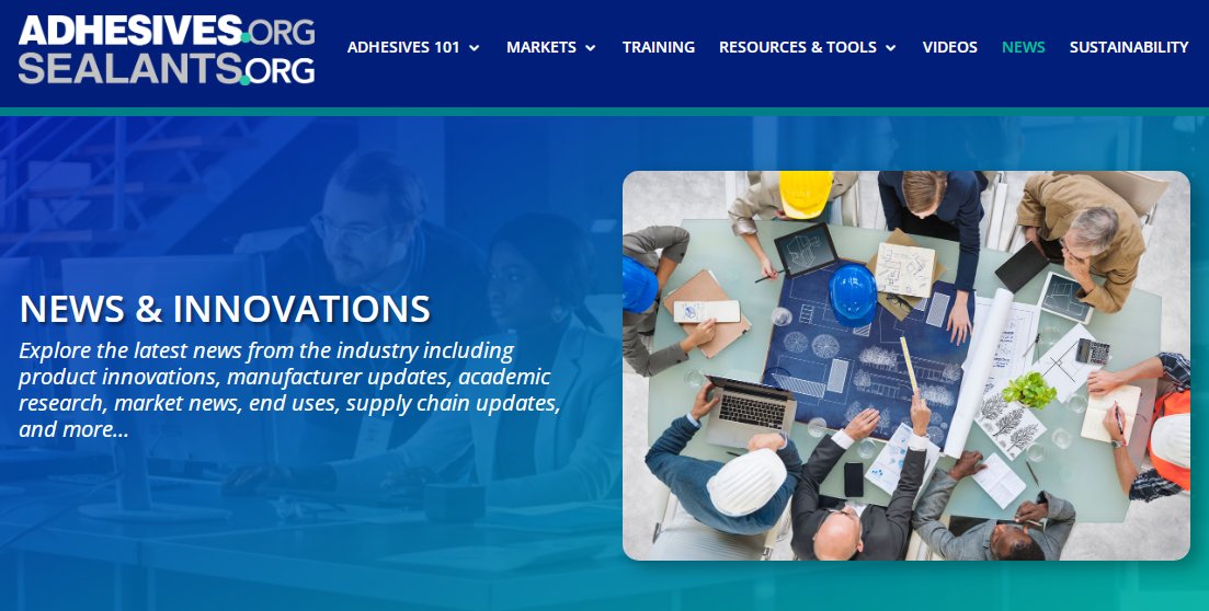 ASCouncil's tweet image. So much #adhesive &amp;amp; #sealant industry news --new products, bonding applications, #automotive market, #renewables, bio-adhesives, new ASTM test method, #electricvehicle solutions, #construction products, #tapes, and much more: adhesives.org/news-innovatio… #supplychain #chemicals