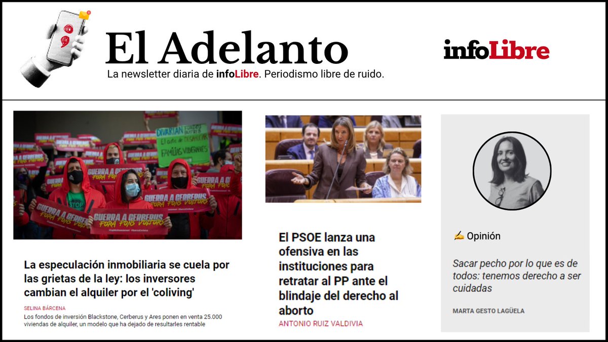 jesusmarana's tweet image. 🗞️ EL ADELANTO de @_infoLibre 

La especulación inmobiliaria se cuela por grietas de la ley: inversores cambian alquiler por ‘coliving'.

Encarcelar a Sarkozy o la batalla de @Mediapart contra un sacrilegio político-mediático…
Súmate: ow.ly/MtRj50Wclf7