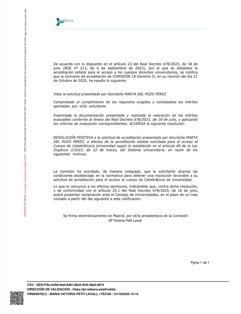 tillomarta's tweet image. Voy a ser catedrática de Derecho Procesal de @usal
La primera mujer desde mi maestra que en paz descanse. Un orgullo y un honor. Sin mi familia de sangre y elegida no podría haberlo hecho. Sabéis quienes sois. Os quiero y una parte es vuestra. 😘😍🥰👩🏻🎓👠💄💜 #Feliz