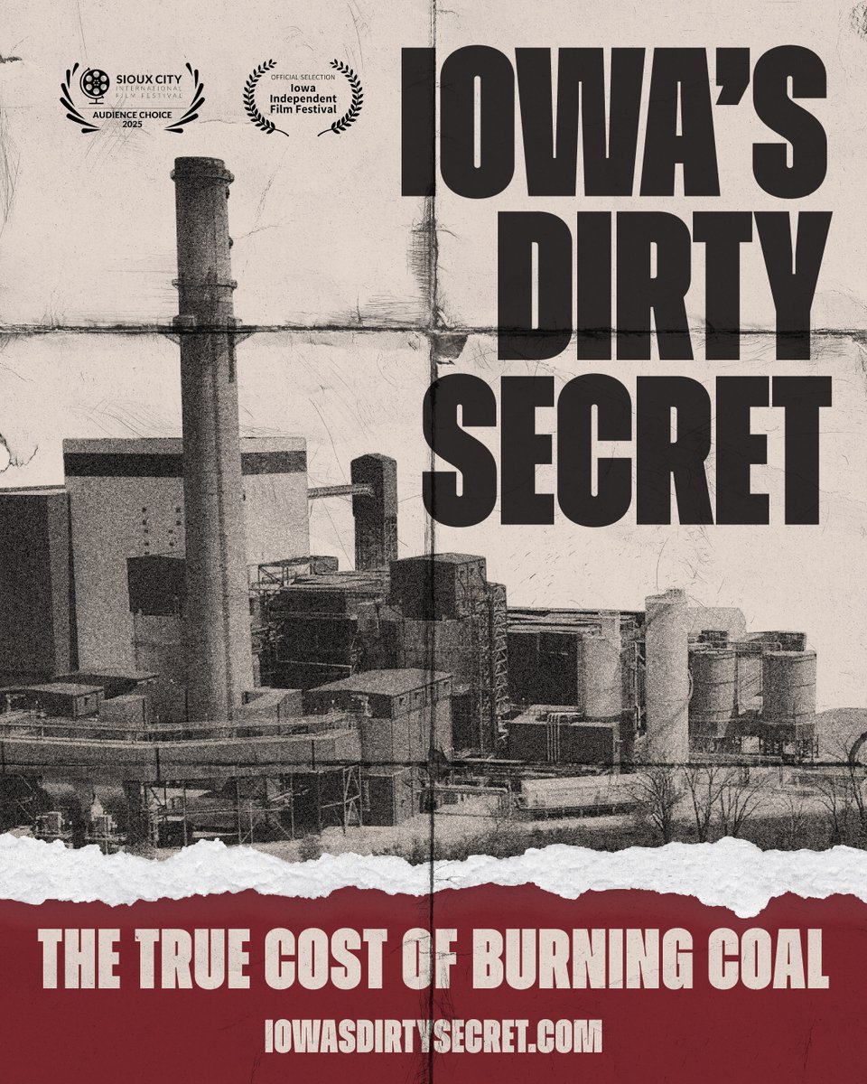 CleanUpMidAm's tweet image. We’re so excited to bring the documentary, Iowa’s Dirty Secret, to Iowa City next month! The event is hosted by FilmScene, co-presented in partnership with Great Plains Action Society, and will include a post-screening panel discussion. RSVP: bit.ly/4otP38v