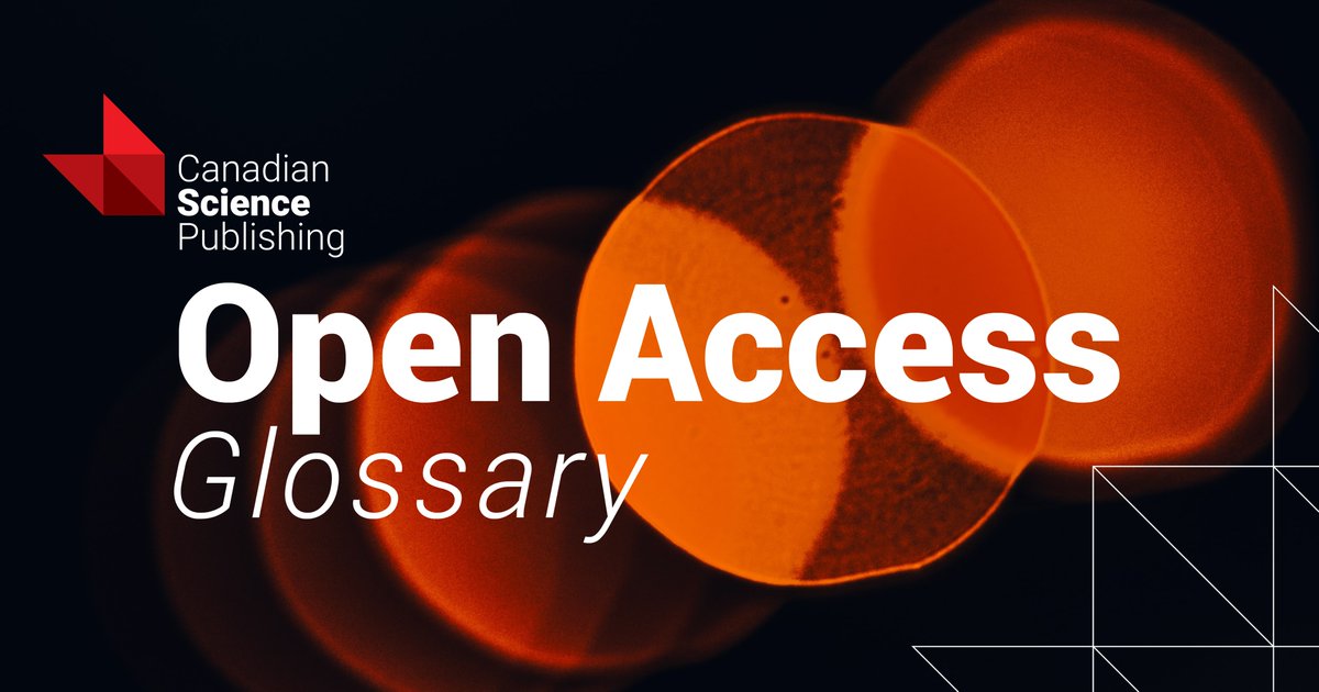 cdnsciencepub's tweet image. Celebrate #OAWeek by exploring our #OpenAccess Glossary! Learn key terms in scholarly publishing and OA. The glossary is regularly updated with new definitions to keep you informed 🔓▶️ ow.ly/FIbk50X5Qf6