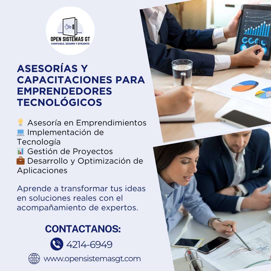 OPEN_sistemas's tweet image. 🚀 Impulsa tu emprendimiento tecnológico.
💡 Asesoría en Emprendimientos
💻 Implementación de Tecnología
📊 Gestión de Proyectos
💼 Desarrollo de Aplicaciones
Open Sistemas GT – Tecnología que impulsa tu crecimiento.
#EmprendedoresGT #DesarrolloDeSoftware #Innovación