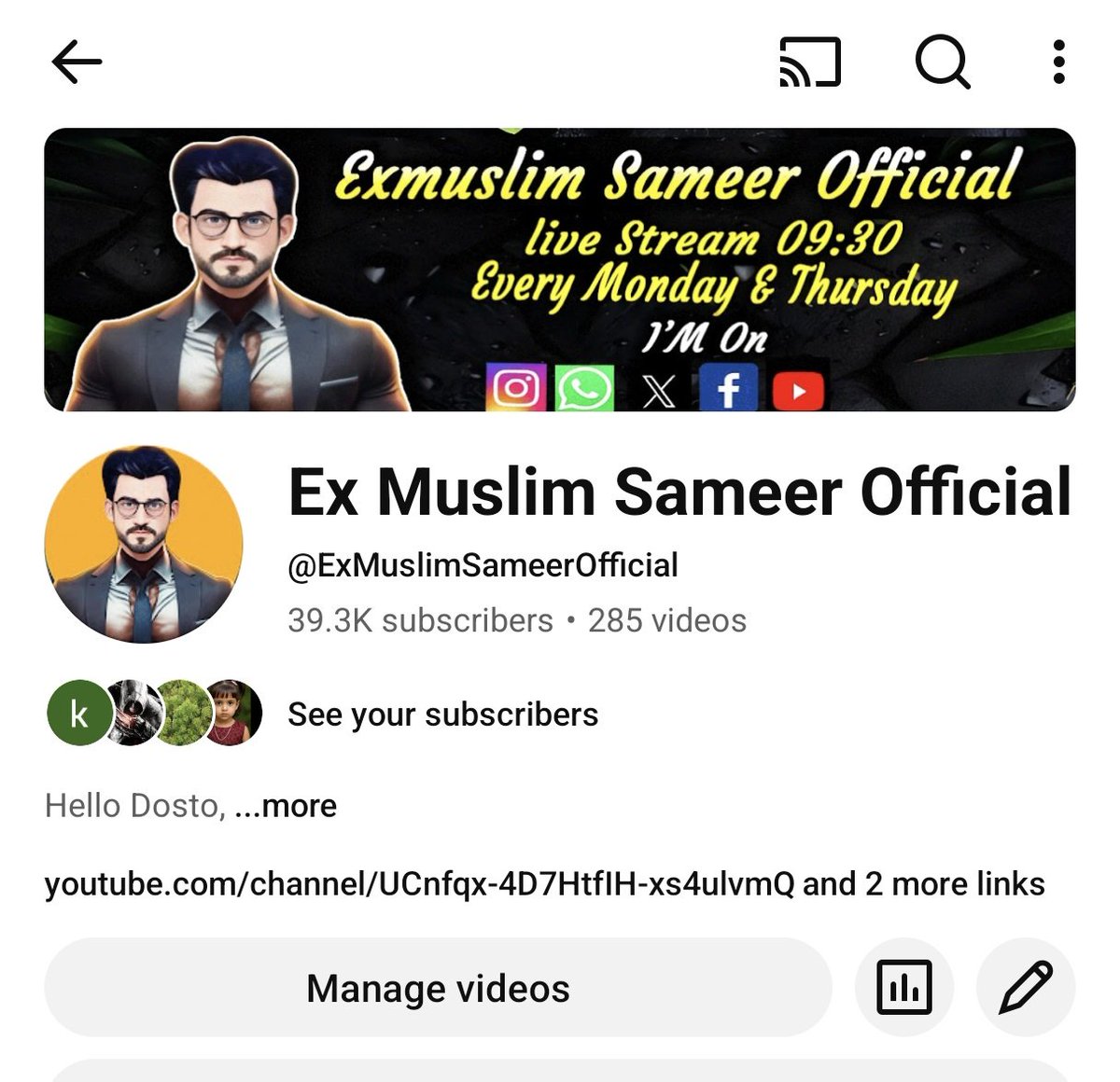 Subscribe Our New Channel Today 
exmuslimsameerofficial on youtube